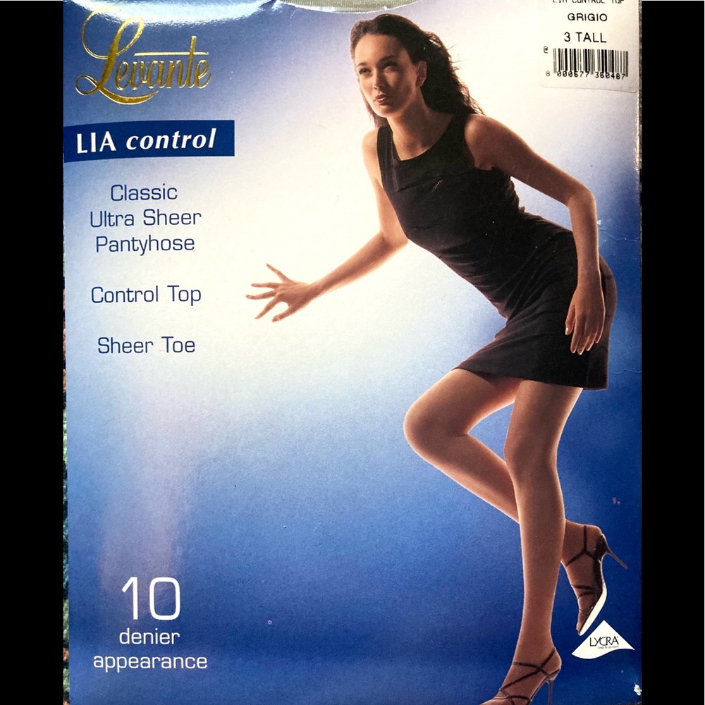 🌞3/$18🌞GRAY Levante Lia Control Classic Ultra Sheer Stockings, Sz Large/Tall